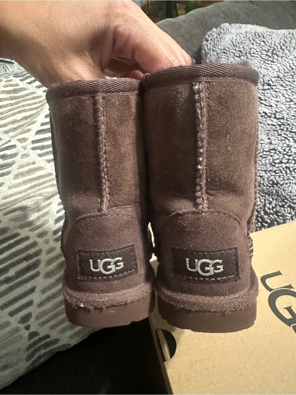 UGG Kids Chocolate Brown tall Classic Sheepskin Boots 8 toddler